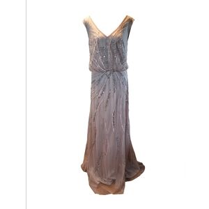 Adrianna Papell Spring and Summer Formal Nude Blush Sequin Dress